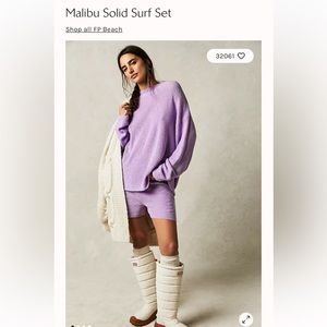 Free People Malibu Solid Surf set in Lilac Fizz